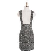 op2521 Check Mid-Thigh Suspender Dress
