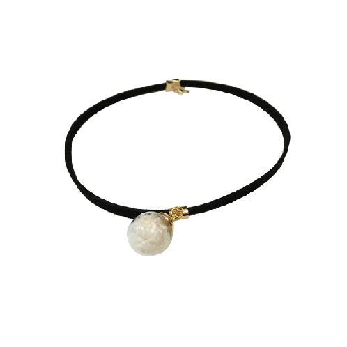 G-Blossom Preserved Flower Crispam Choker Necklace green