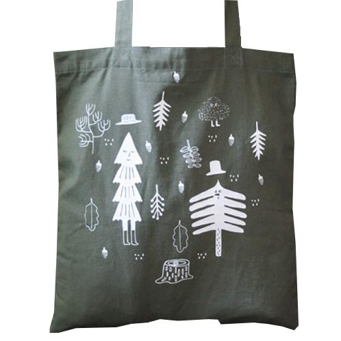 [CBB] forest cotton bag | cotton bag, forest illustrations, khaki