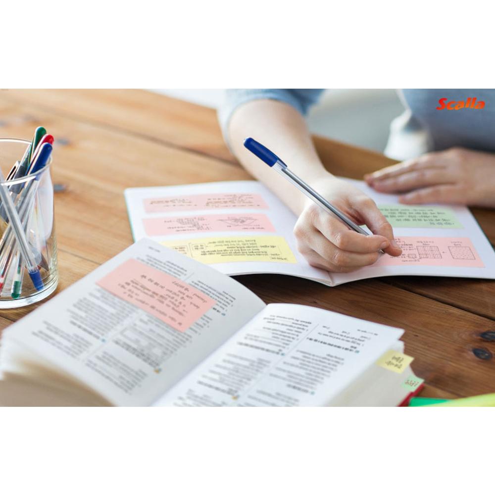 Scalla Memo Tape 24mm Set Sticky Note Adhesion Dispenser 3 Colors Labeling Office Supply Dispenser