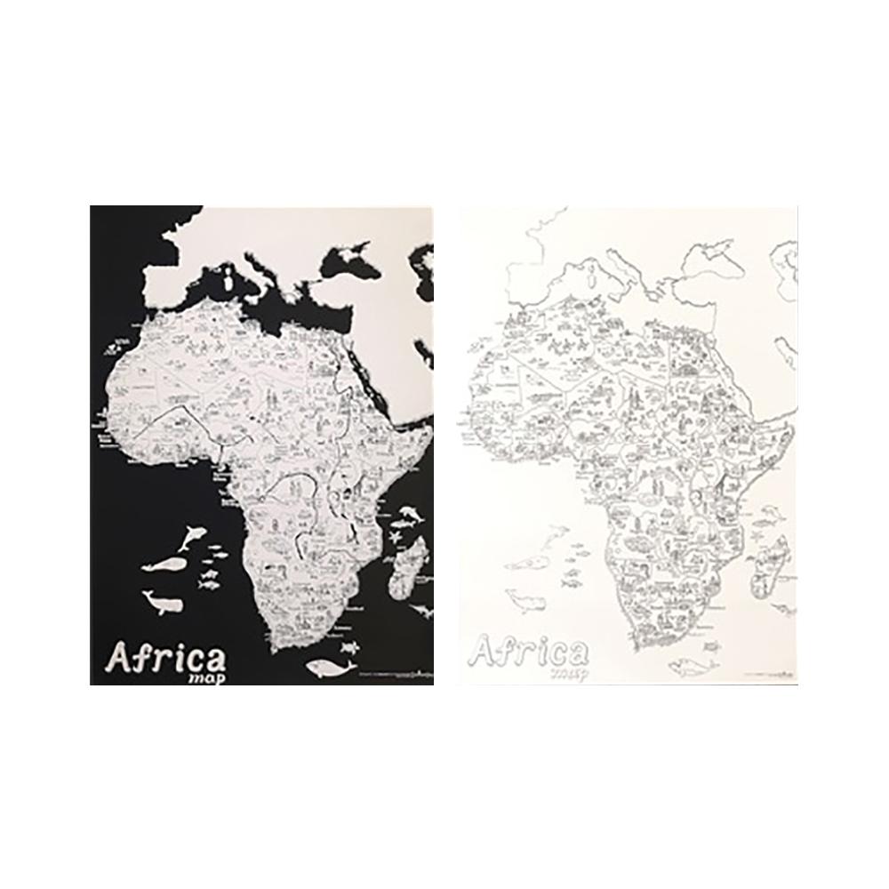 Dream Sky Nation-Map Decorative Coloring Painting DIY Paper Continent Map - Africa