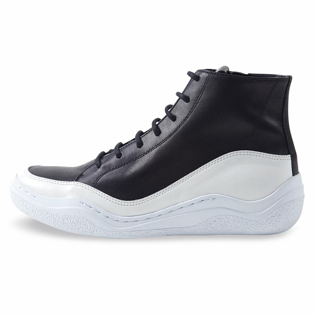 Wave High Sneakers_1033 black+white shoes