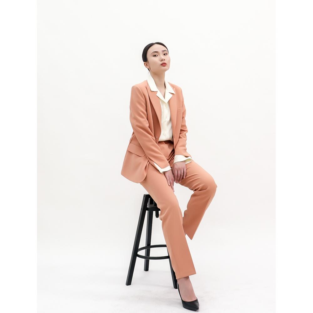 SUITHEEL LOOSE FIT BELTED SINGLE SUIT - SALMON