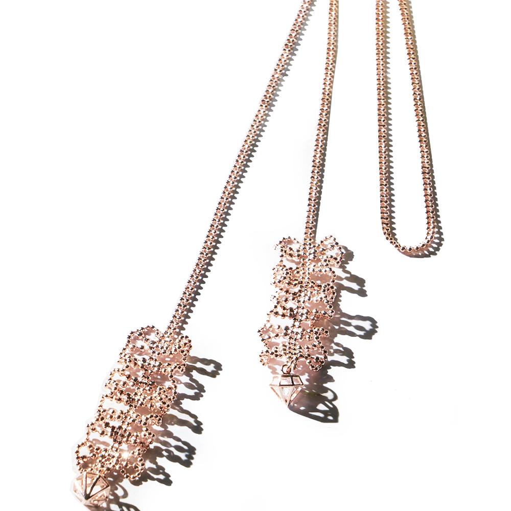 Silver embroidery crafted Scarf Necklaces : K17