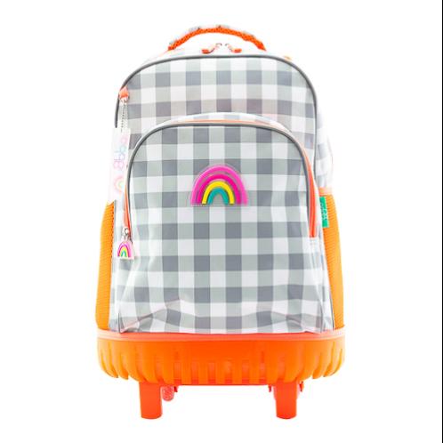 oddbi Happy Check LED Trolley Bag-pink