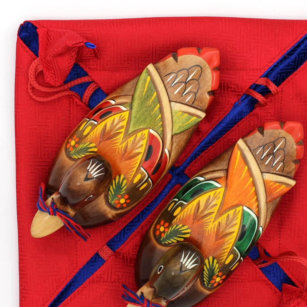 Handcrafted Wooden Woodworking mandarin duck Duck wild goose A Set