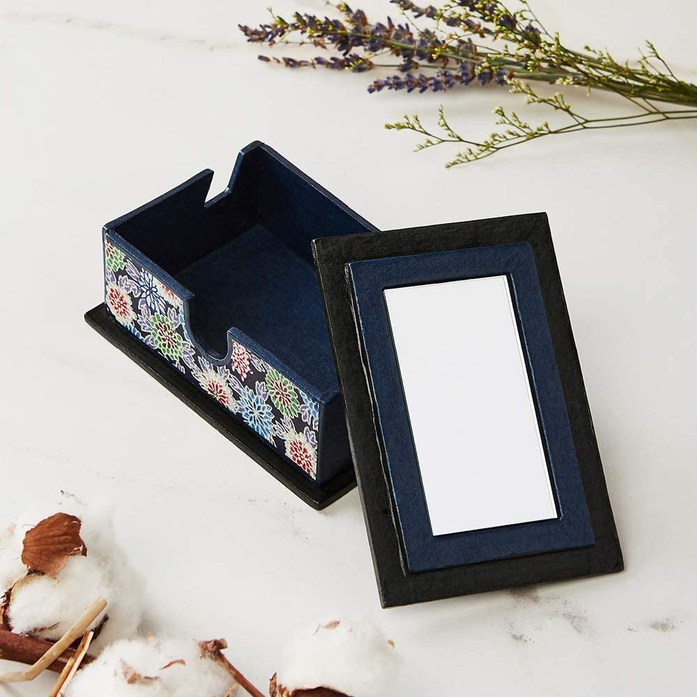 gjart Hanji Craft Mirror Business Card Storage Box, Luxury Korean Traditional Pattern Design
