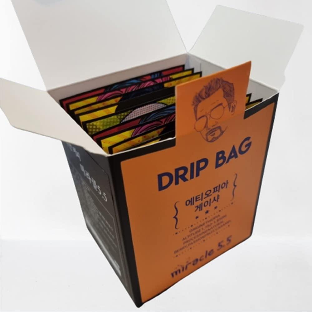 Miracle5.5 100% Roasted Premium Ground Convenient Portable Dripbag Coffee Ethiopian Geisha 12gX10