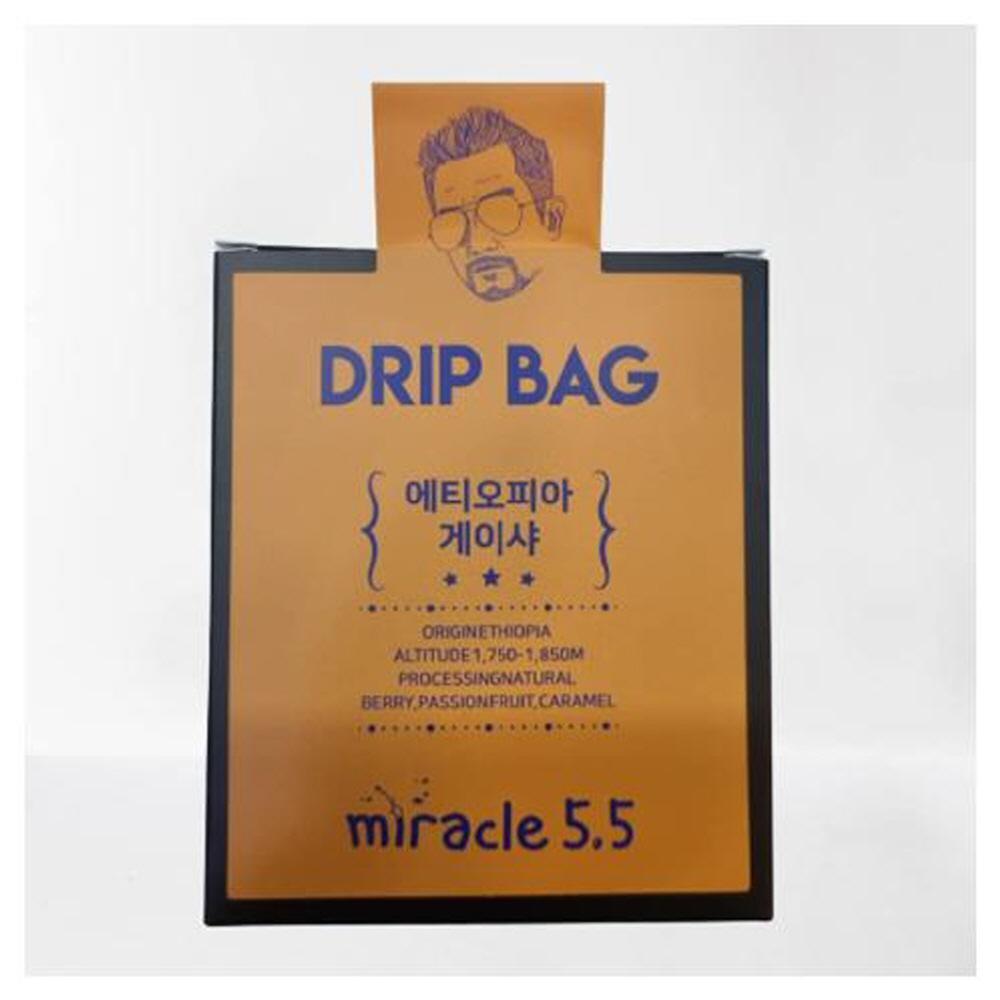 Miracle5.5 100% Roasted Premium Ground Convenient Portable Dripbag Coffee Ethiopian Geisha 12gX10