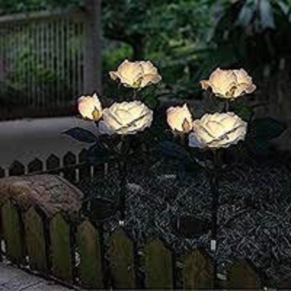 DAEWANG King Flower Rose Light Lamp with Solar Panel LED (10 Sets) Interior Home Outdoor Decoration,