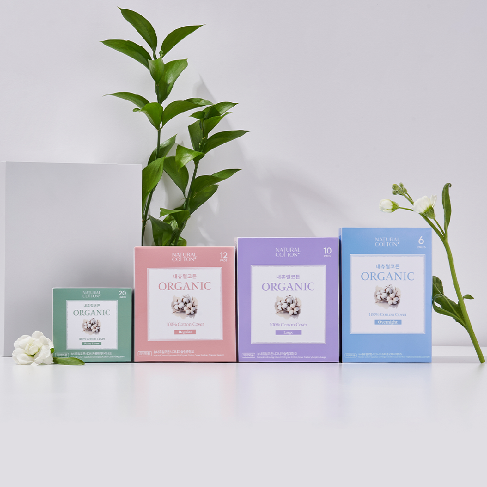 Natural Cotton Signature Organic Cotton Cover Sanitary Pads, Panty Liners