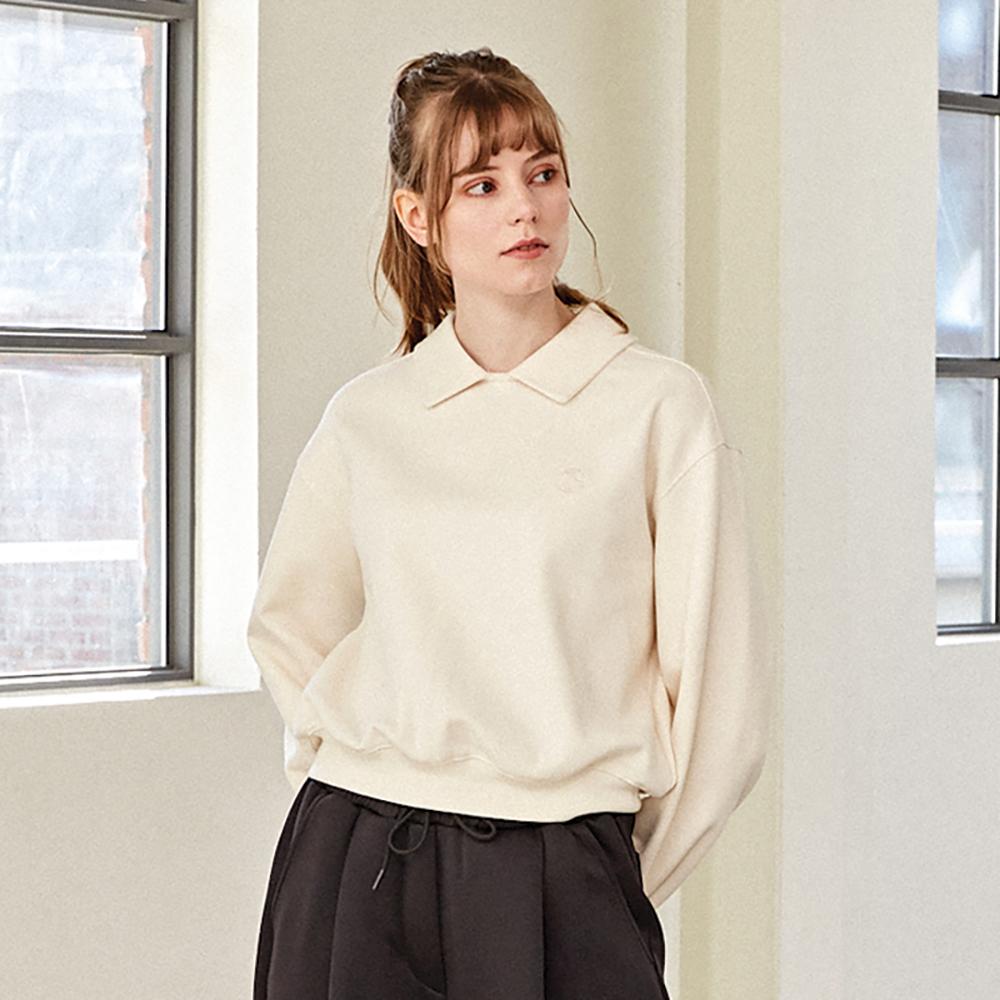 [CUSTOMUS] ﻿Puff sleeve collar neckline crop sweat-shirt CXW23SKMT279