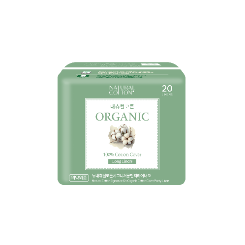 Natural Cotton Signature Organic Cotton Cover Panty Liners (Long, 20 Count x 4 Pack)