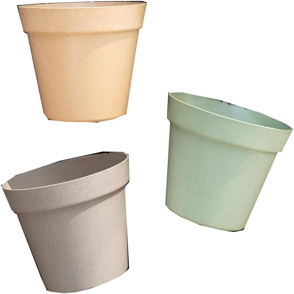 Freefactory Flower Plant Pot with Drainage Holes and Saucer Tray(Small/Brown)