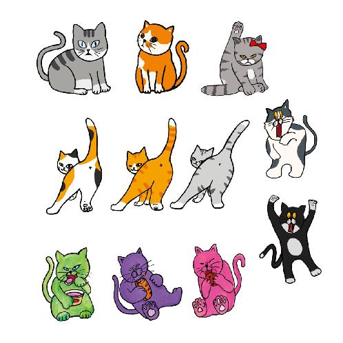 ㅁㅋㅁㅋ Cat piece sticker | cat art , illustration sticke,design slogan