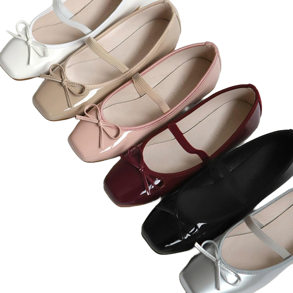 Erino Enamel Ribbon Maryjane Flats (1cm)