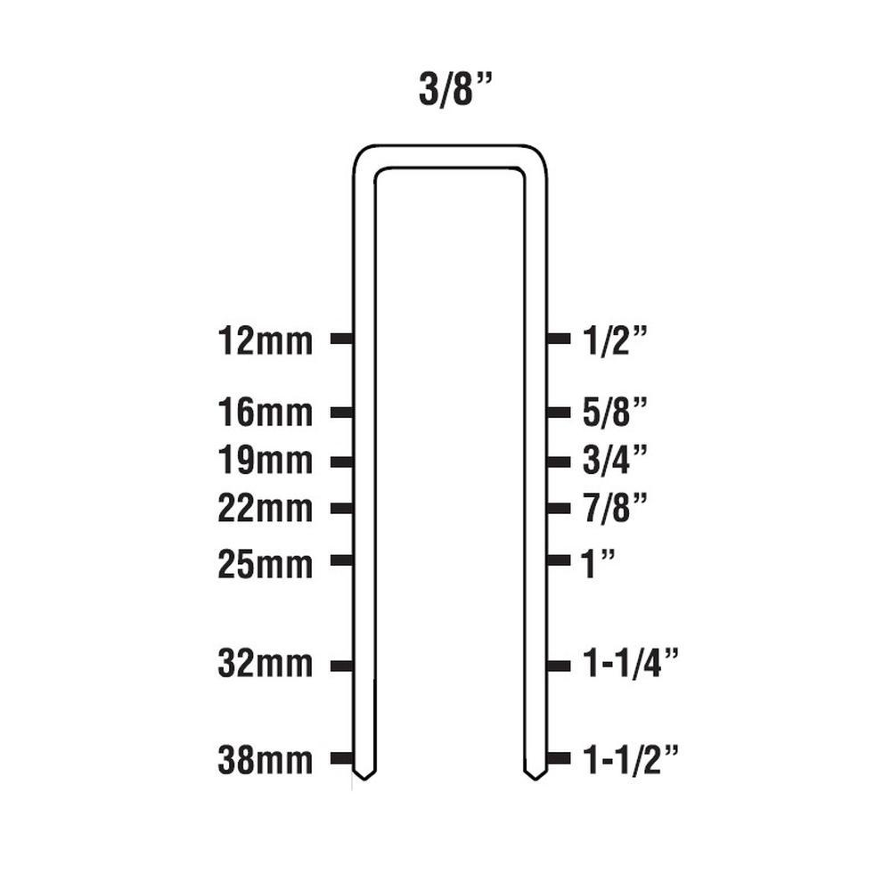 18 Gauge 3/8" MEDIUM CROWN STAPLES (SENCO M)
